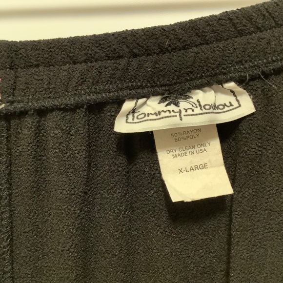 tommy n loulou vintage black maxi skirt x-large floral flare hem modest whimsy - Picture 14 of 15